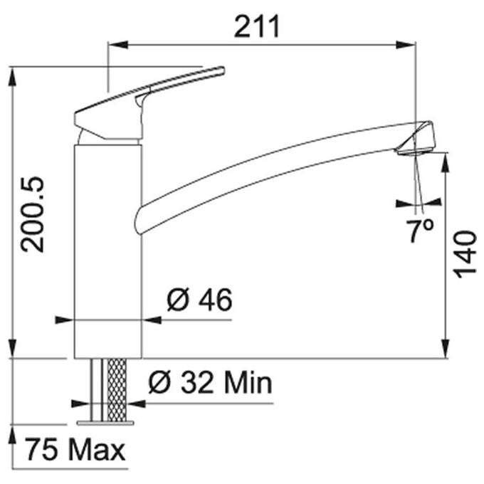 Franke 115.0391.460 Miscelatore Tap Smart spout top HP chrome