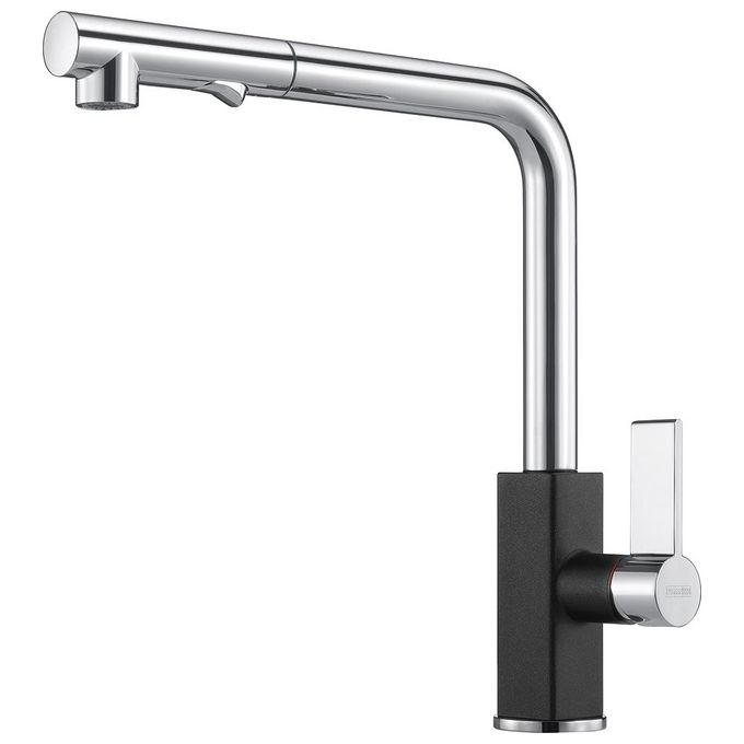 Franke Maris Doccia Miscelatore monocomando con doccetta orientabile doppio getto e canna girevole 360° Cromato-Nero 115.0392.382
