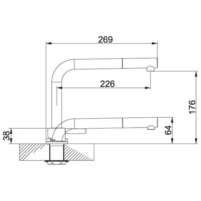 Franke Active Window Doccia Miscelatore monocomado sottofinestra con doccetta monogetto e canna girevole 360° Cromato 115.0486.978