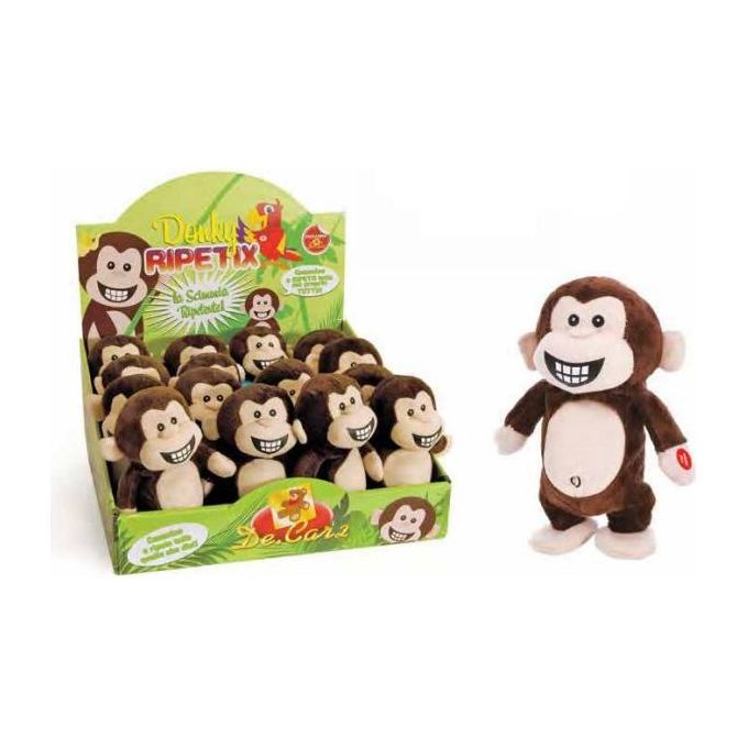 De.Car Peluche Scimmietta Cammina-Ripete 20cm