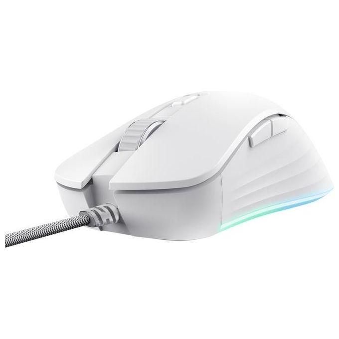 Trust GXT924W YBAR Mouse Mano Destra USB tipo A Ottico 25600 DPI Bianco