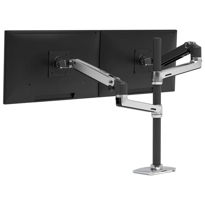 Ergotron Lx Dual Stacking Arm Tall Pole Black Accents Polished