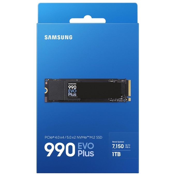 Samsung MZ-V9S1T0BW 990 EVO Plus SSD Interno da 1Tb PCIe Gen 4.0 x4 - 5.0 x2 NVMe 2.0