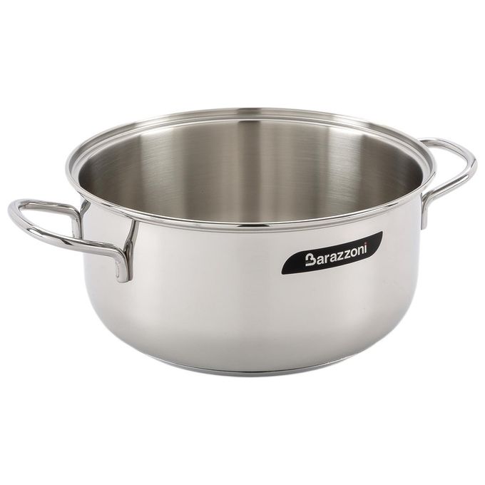 Barazzoni 266102026 Bonita Casseruola in Acciaio Inox 18-10 con 2 Manici Diametro 26 cm Altezza 13,2 cm Capacita' 6 L Adatta a Tutte le Fonti di Calore Inclusa Induzione Fondo Termoradiante a Triplo Strato colore Acciaio inox