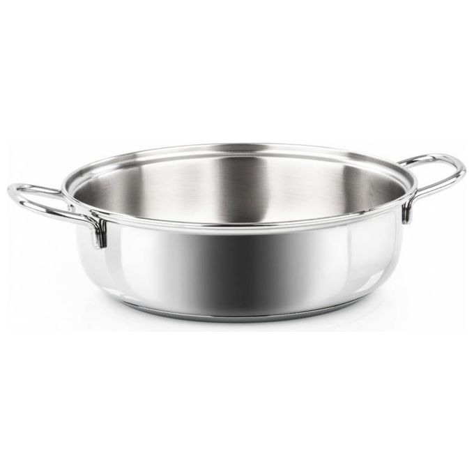 Barazzoni 266104028 Bonita Tegame Inox 2 Manici 28 cm 4.5 L Induzione Made in Italy colore Acciaio inox