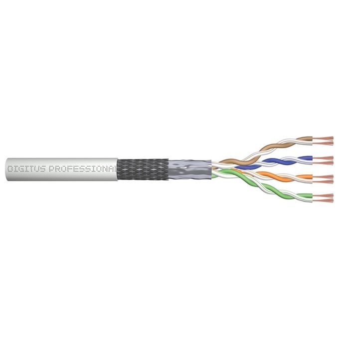 Digitus Cavo Flessibile Doppia Schermatura Sf-Utp per Reti Categoria 5e in Rame Matassa 305mt