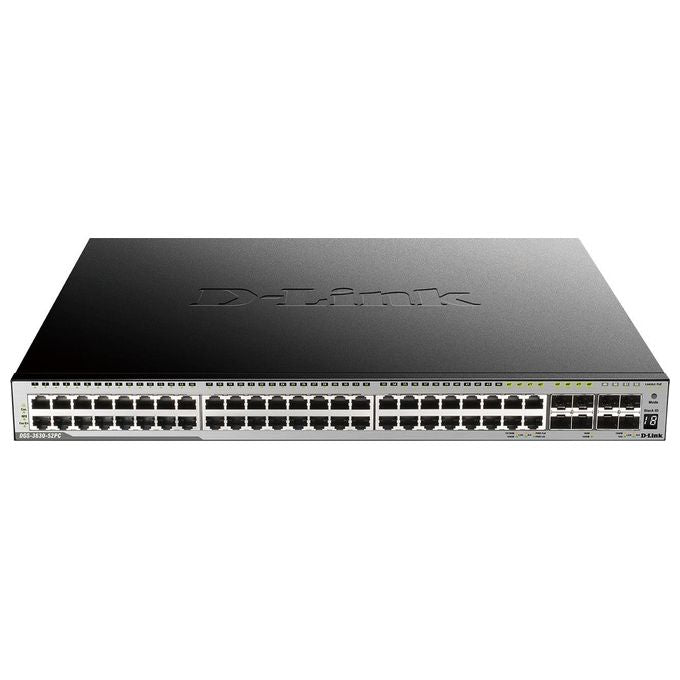 D-Link DGS 3630-52PC Switch L3 gestito 44 x 10-100-1000 (PoE+) + 4 x combo Gigabit SFP + 4 x 10 Gigabit SFP+ montabile su rack PoE+ (370 W)