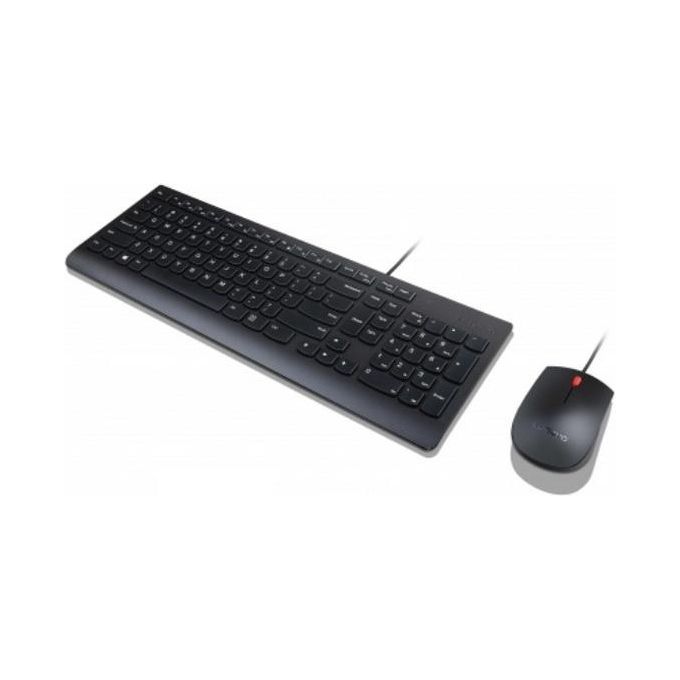 Lenovo Essential Wired Combo Set Mouse e Tastiera Usb Italiano Nero