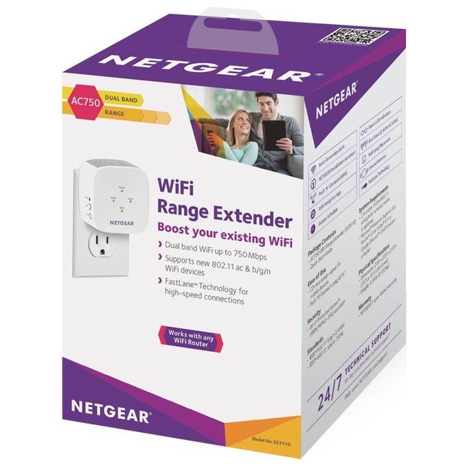 Netgear Ex3110 Wi-Fi Range Extender Universale Ac750