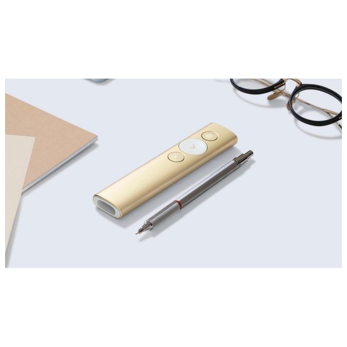 Logitech Spotlight Presenter, Puntatore Laser per Presentazioni Wireless Portata 30 Metri PC-Mac-Android-iOS - ‎Oro-Bianco