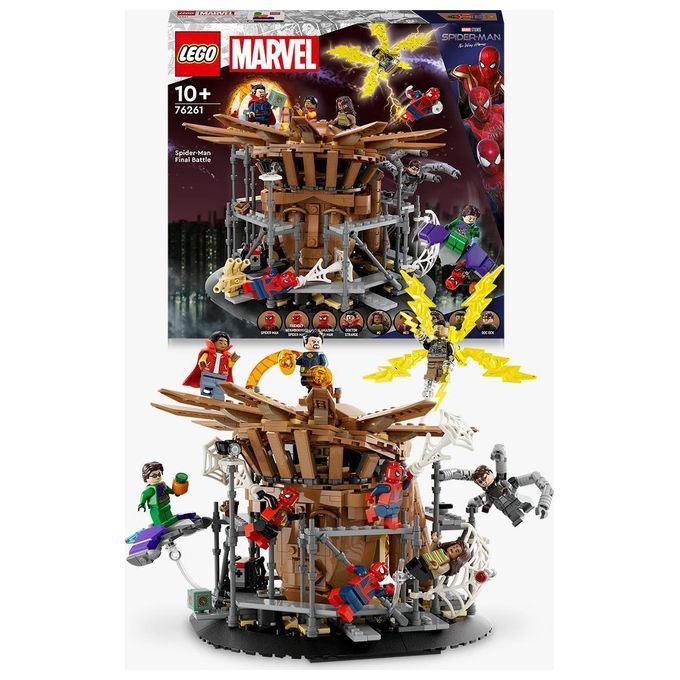 LEGO Marvel 76261 La Battaglia Finale di Spider-Man, Ricrea la Scena di Spider-Man: No Way Home con 3 Minifigure di Peter Parker