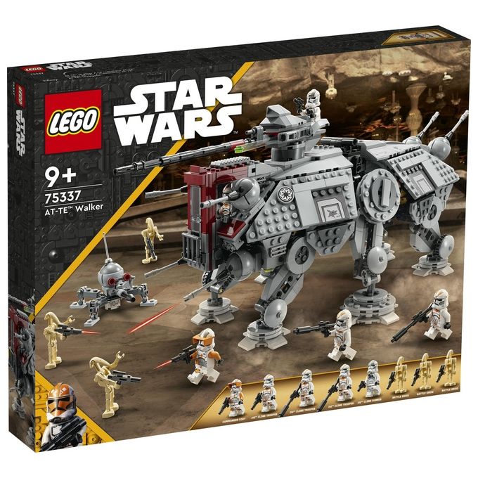LEGO Star Wars 75337 Walker AT-TE, Modellino da Costruire, Gambe Snodabili, Cloni Soldato, Droidi da Battaglia e Droide Ragno