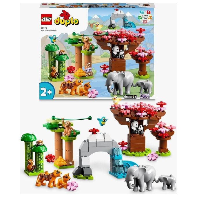 LEGO Duplo Animali dell'Asia Giochi Educativi per Bambini con 11 Figure di Animali e Mattoncino con Suoni Realistici