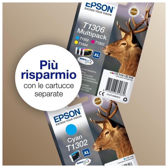 Epson Multipack T1306 Ciano Magenta Giallo Cervo