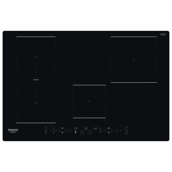 Hotpoint HB 0577B NE Piano cottura induzione 77 cm 4 zone funzione Combi Duo Active Cook controlli touch Nero