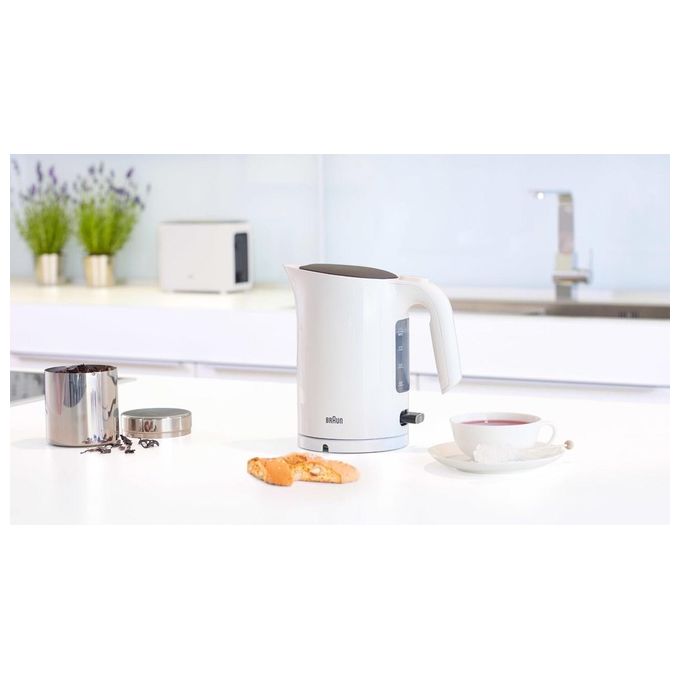 Braun PurEase WK 3000 WH Bollitore Elettrico 1Lt 2200W Nero-Bianco