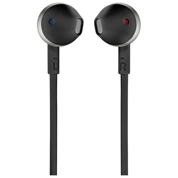 Jbl JBLT205BLK Auricolari con Microfono Cavo Piatto Anti Groviglio Nero