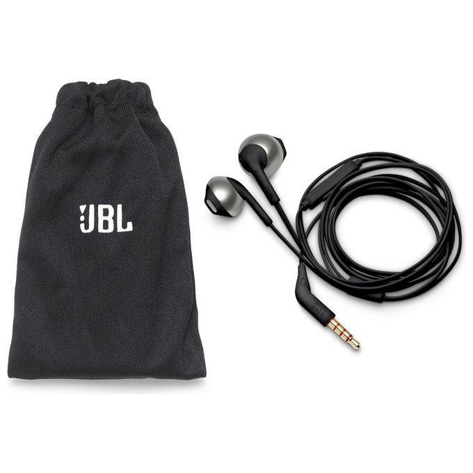 Jbl JBLT205BLK Auricolari con Microfono Cavo Piatto Anti Groviglio Nero