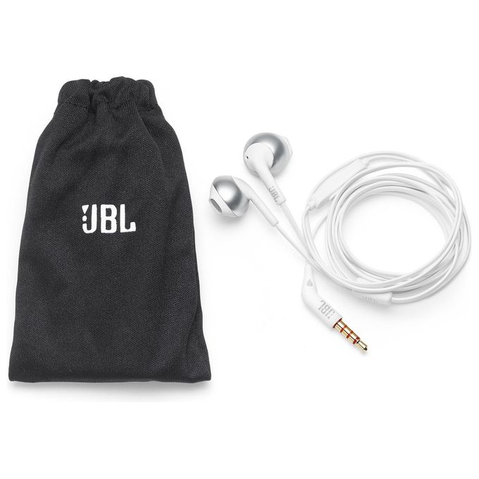 Jbl JBLT205CRM Auricolari con Microfono Cavo Piatto Anti Groviglio Crome