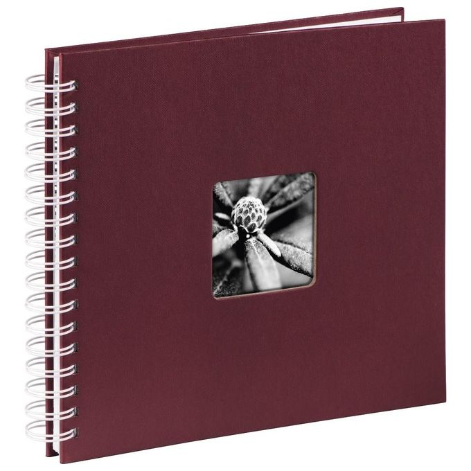 Hama Fine Art Album Fotografico e Portalistino a Spirale Bordeaux 28x24cm 50 Pagine Bianche