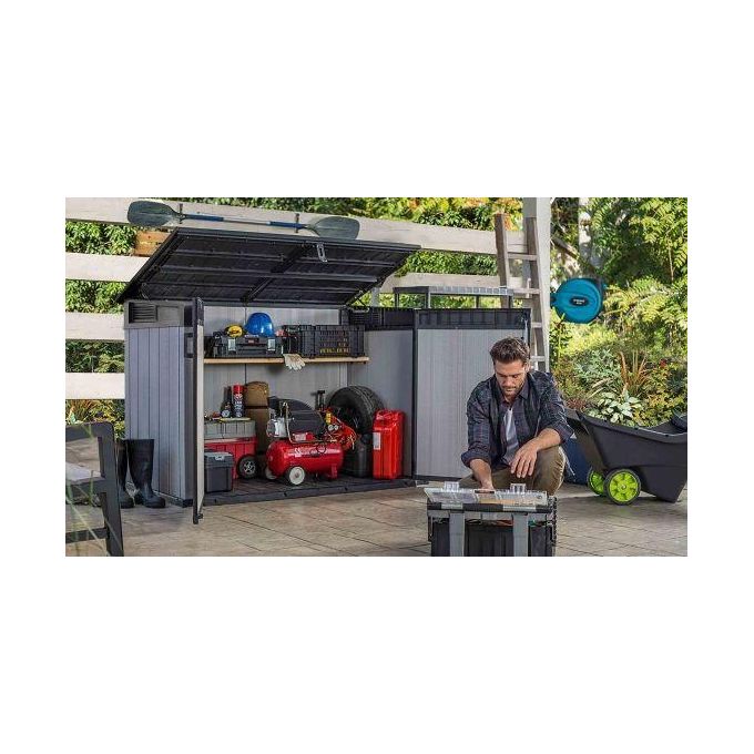 Keter Grande Store Box Porta Attrezzi da Esterno in Resina 190,5x109x132,5h Capacita' di 2020 Litri Grigio