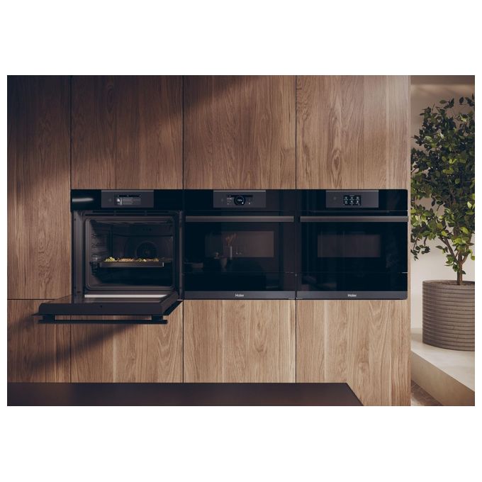 Haier HWO60SM6T9BH Forno da incasso I-Touch Serie 6 Multi-level 70 Litri Pirolitico 14 Funzioni Classe A Nero