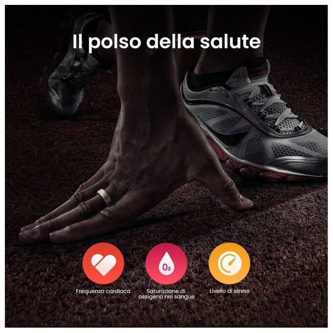 AMAZFIT Helio Ring Taglia 10 Sport and Salute Titanium