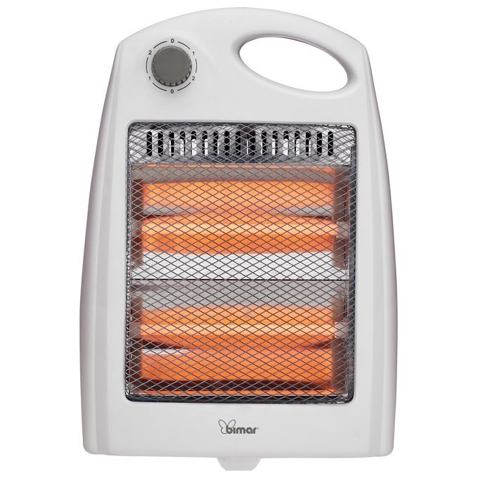 Bimar HR304 Stufa Radiante con Resistenze al Quarzo 2 Livelli di Potenza 800W 220-240V Bianco-Grigio