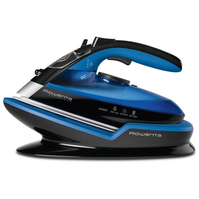 Rowenta DE5010D1 Freemove Ferro da Stiro a Vapore Senza Filo 2400W 27 g-min Piastra Microsteam 400 Laser colore Nero Blu