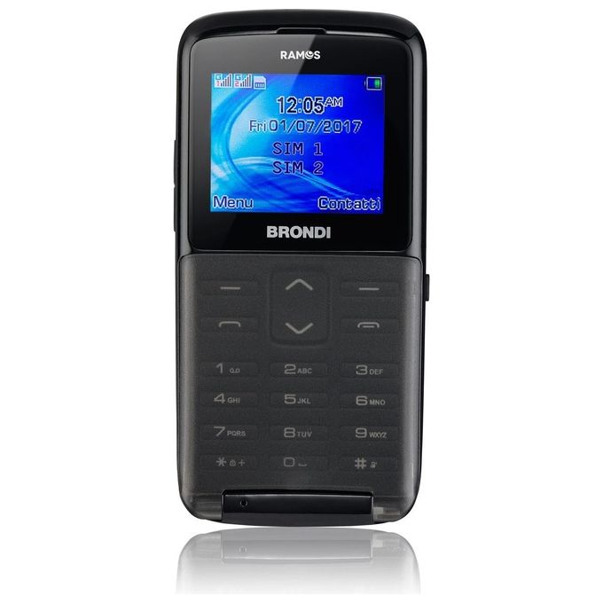 Brondi Ramos Cellulare Gsm Quad Band 1,77'' a Colori Radio Fm Bluetooth Nero