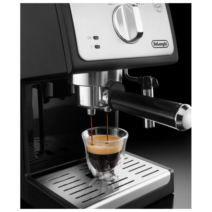 DeLonghi ECP33.21 Espresso Macchina da Caffe' Sistema Manuale Potenza 1100 W Capacita' 1,1 Litri Thermoblock Cappuccino System Nero