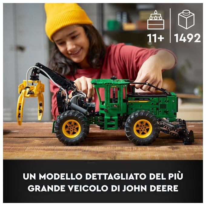 LEGO Technic 42157 Trattore John Deere 948L-II, Modellino da Costruire di Veicolo Giocattolo con Funzioni Pneumatiche e 4WD