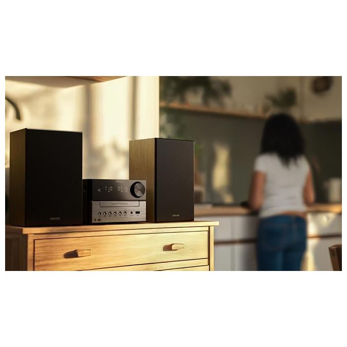 Philips TAM3505-12 Micro Hi Fi Radio DAB USB Bluetooth Lettore CD AUX IN Potenza 70 watt colore Nero