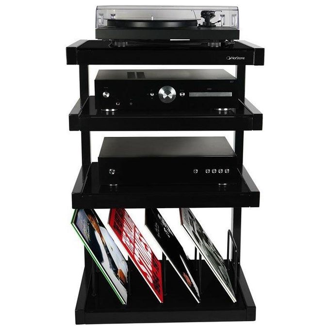 Norstone Mobile Hi-Fi con Supporto per Dischi Nero