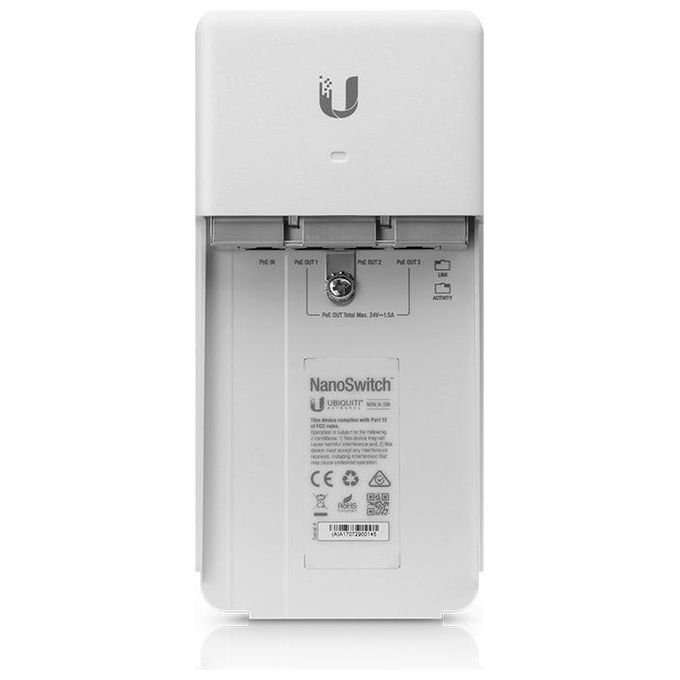 Ubiquiti Networks NanoSwitch Gigabit Ethernet 10-100-1000 Bianco Supporto Power over Ethernet
