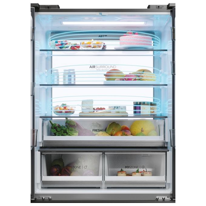 Haier Serie 7 HFR7819ENGC Frigorifero Americano Side By Side 504 Litri Classe E No Frost colore Inox