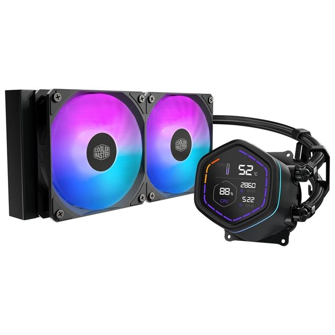 Cooler Master MLX-D24M-A18PA-RD MasterLiquid Core Nex Digital Dissipatore a Liquido 240 mm 2 Ventole 120 mm ARGB Display LED colore Nero