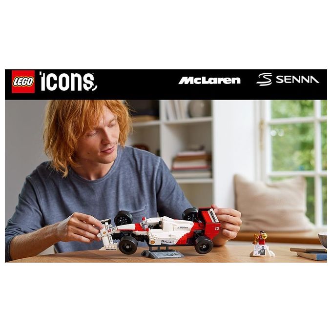 LEGO 10330 Icons Modellino da Costruire McLaren MP4-4 con Minifigure di Ayrton Senna 693 pezzi colore Nero