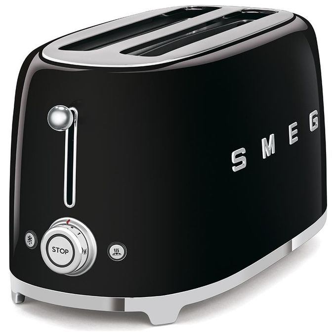 Smeg TSF02BLEU Estetica 50's Style Tostapane 4 Fette 6 Livelli di Doratura Nero