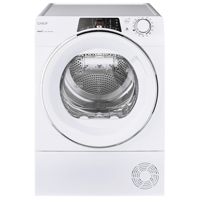 Candy ROE H9A2TCEX-S – Asciugatrice Pompa di Calore 9 kg, Classe E, Wi-Fi + Bluetooth (App hOn) + Funzione Snap and Dry, (85 × 59,6 × 58,5 cm), Bianco
