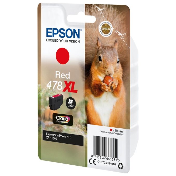 Epson Squirrel Cartuccia d'Inchiostro Rosso 478XL Claria Photo HD