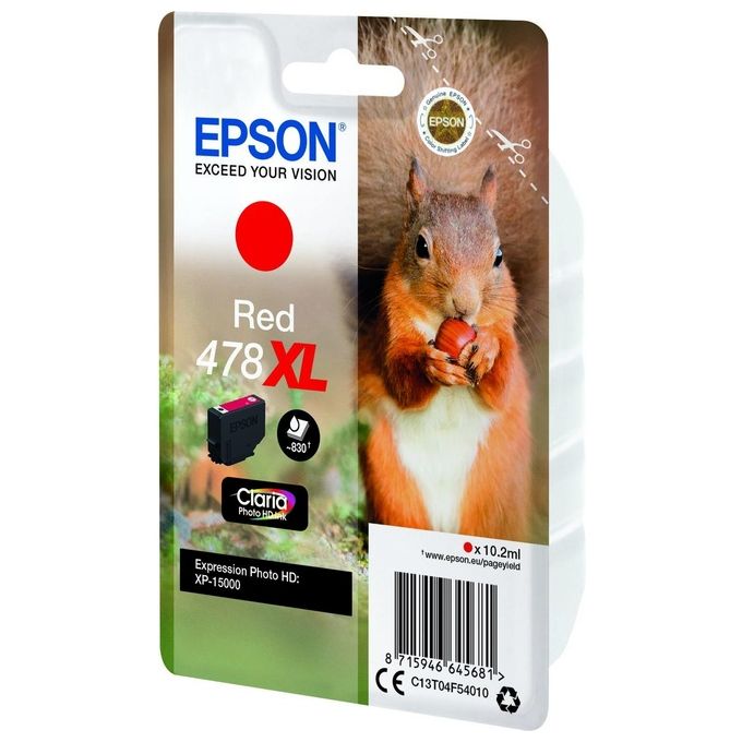Epson Squirrel Cartuccia d'Inchiostro Rosso 478XL Claria Photo HD