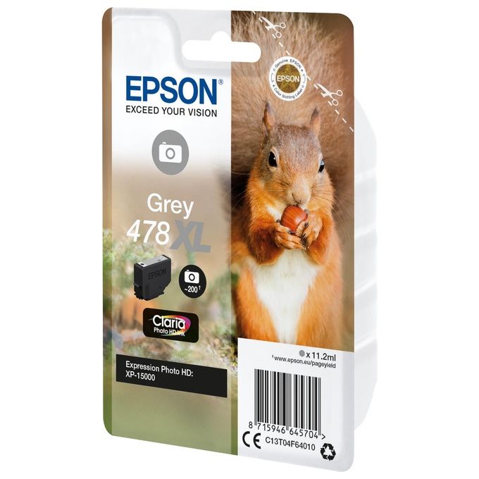 Epson Squirrel Singlepack Grey 478xl Claria Photo Hd Ink