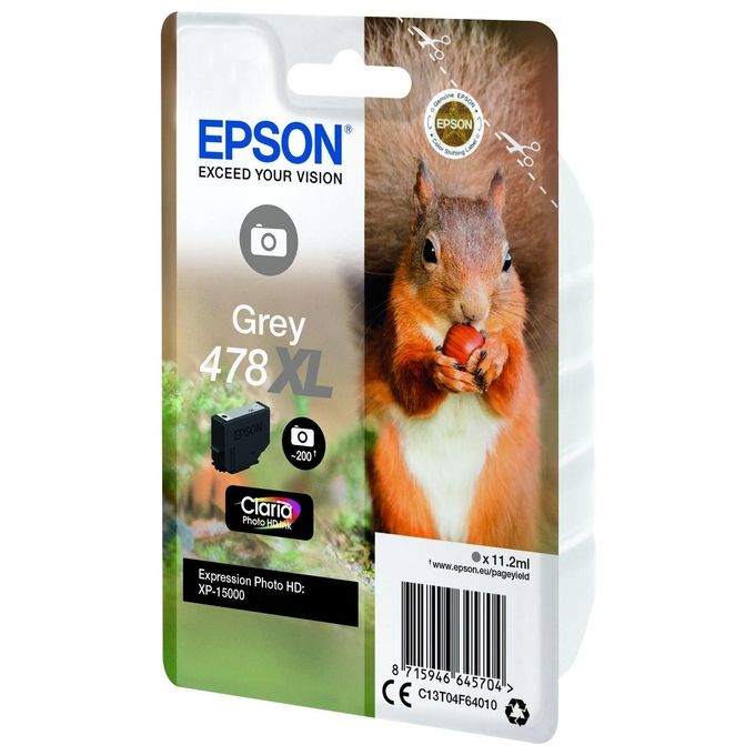 Epson Squirrel Singlepack Grey 478xl Claria Photo Hd Ink