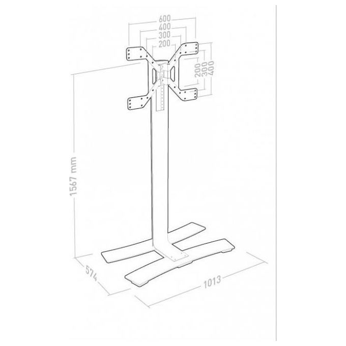 Nilox Stand Vesa 600x400 Base da Pavimento per Tv a Schermo Piatto 75