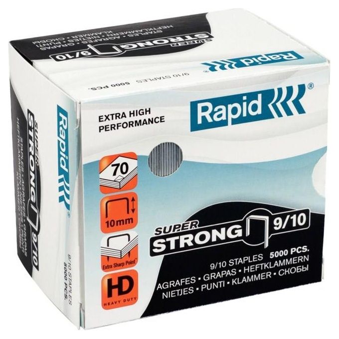 Rapid Punti 9 10 Mm Zincati 3m 40-70 Fogli Usati Per Cucitrici Hd Alti Spessori (conf.5000)