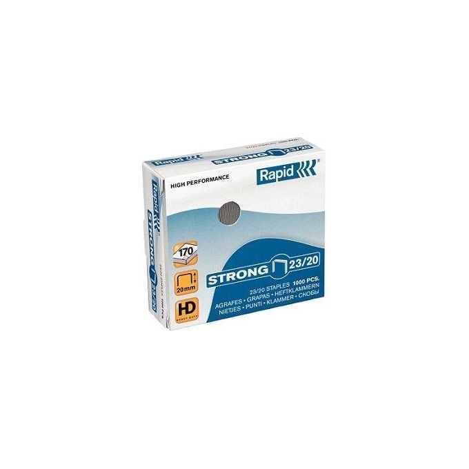 Rapid Punti 23 20 Mm Zincati Fg. 140-170 Per Materiali Ad Alti Spessori Usati Dalla Cucitrice A Pinza Hd (scatola 1000 Pz)