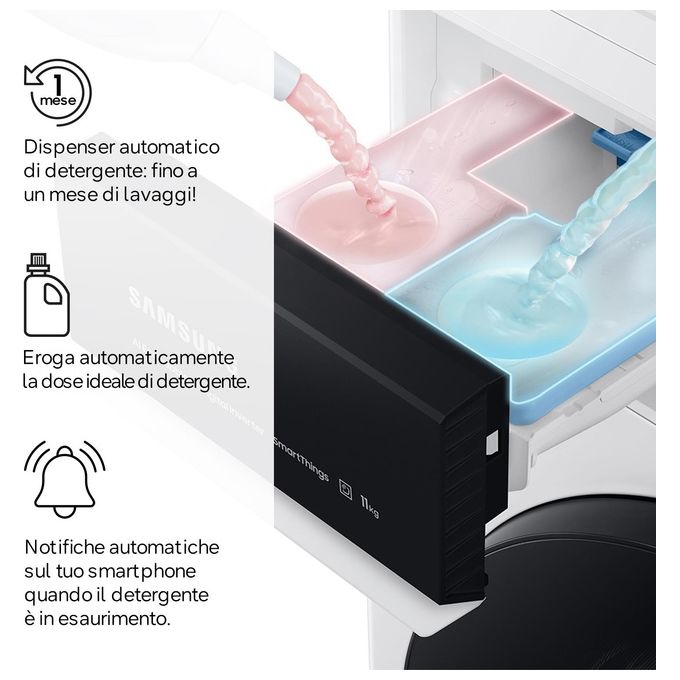 Samsung WD11DB7B85GBU3 Lavasciuga Ai Control Ecodosatore 11-6Kg