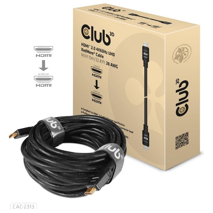 Club3d CAC-2313 Cavo Hdmi 2.0 M a Hdmi 2.0 M Gigh Speed 4K 60hz Ultra Hd RedMere 10mt