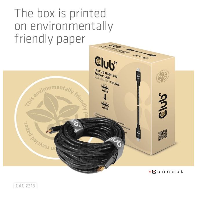 Club3d CAC-2313 Cavo Hdmi 2.0 M a Hdmi 2.0 M Gigh Speed 4K 60hz Ultra Hd RedMere 10mt